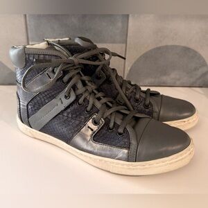 Lanvin snakeskin and iridescent high top sneakers. 6.5